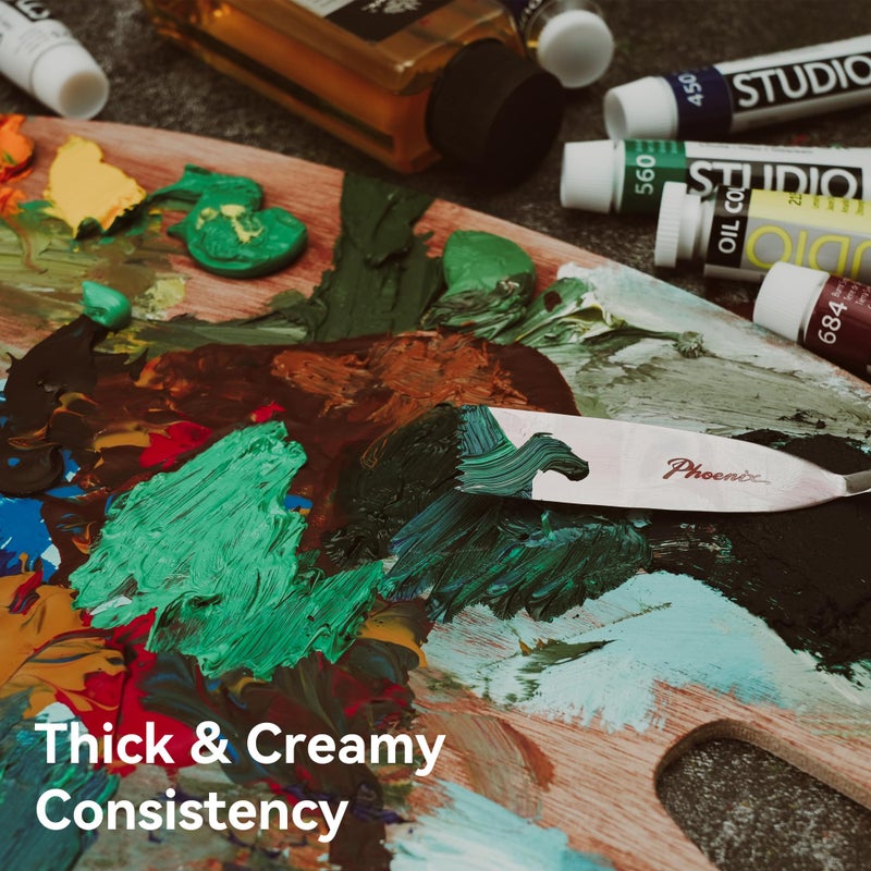 PHOENIX Oil Paint Set - 12x12ml/0.4 Fl Oz Tubes, Non-toxic Oil Based Paints for Canvas Craft Painting, Oil Painting Supplies for Artists, Adults & Beginners - Image 5